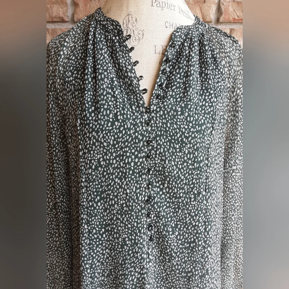 Joie Limited Edition Boho Baloon Sleeve Flowy Semi Sheer Dress.